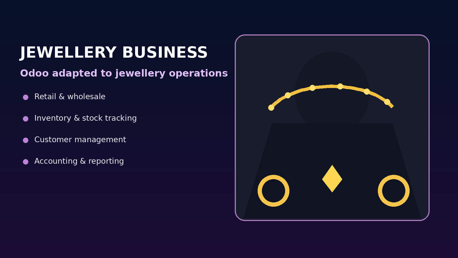 Jewellery business operations with Odoo